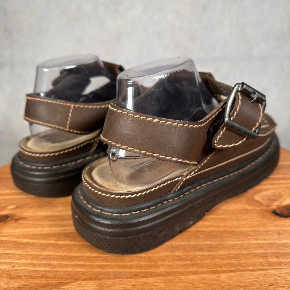 Faded Glory Peninsula 2 Sandals Mens 9.5 Brown Good Chunky Woven Fisherman Lug